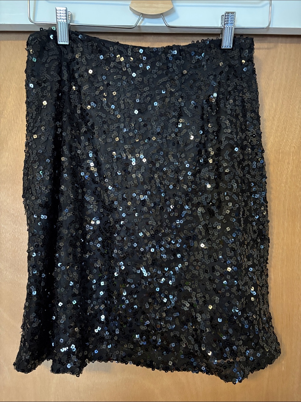 Tahari Black Sequin Mini Skirt